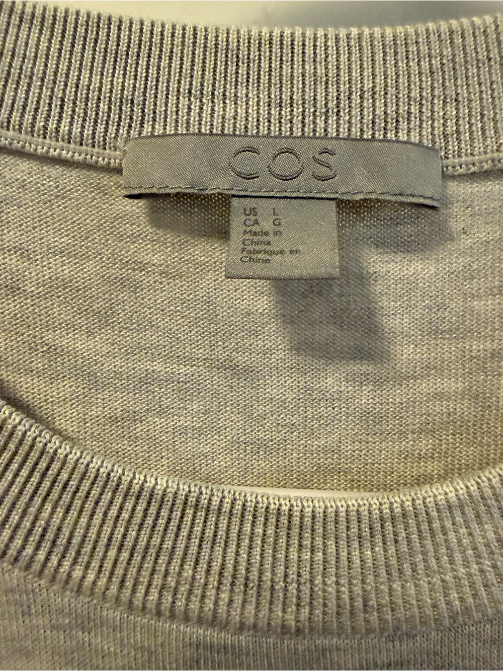 COS Silk-Cotton Top in Gray, Size L - Picture 4 of 7